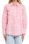 Grey Lab Zebra Print Button-up Shirt In Pink