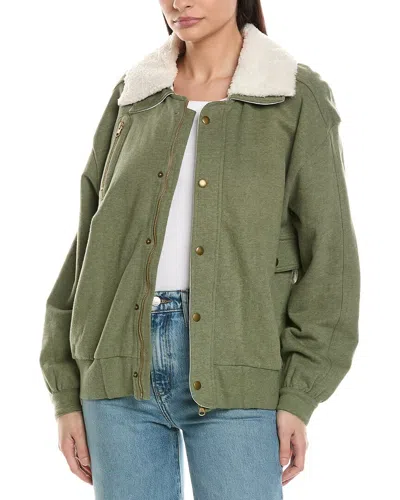 Grey State Bomber Jacket In Green