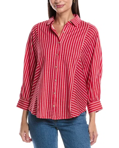 Grey State Dolman Top In Red