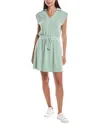 Grey State Drawstring Sweatshirt Dress In Green