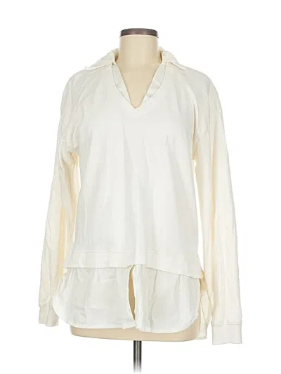 Pre-owned Grey State Long Sleeve Blouse In White