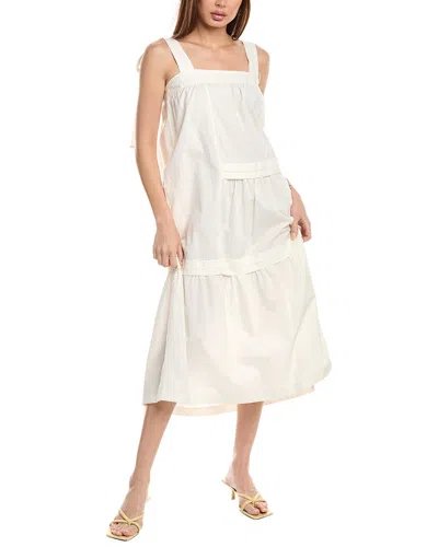 Grey State Midi Dress In White
