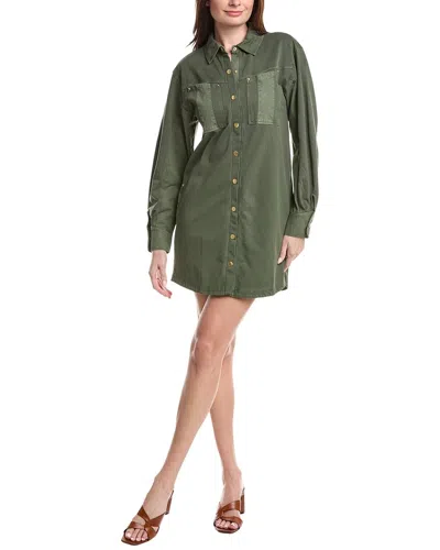 Grey State Mini Dress In Green