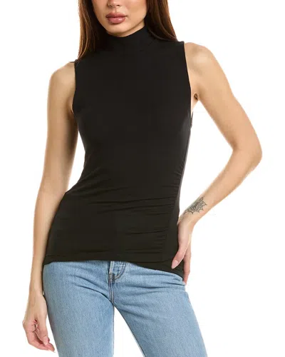 Grey State Mock Neck Tank Top In Black