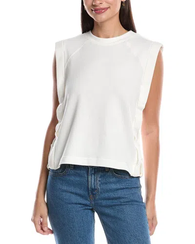 Grey State Muscle Top In White