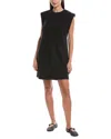 Grey State Pleated Sweatshirt Dress In Black