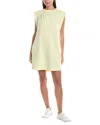 Grey State Pleated Sweatshirt Dress In Yellow