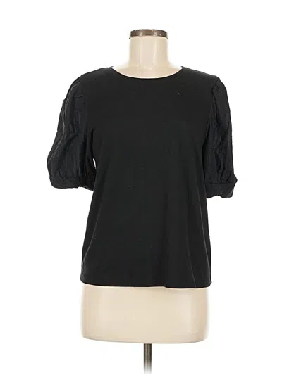 Pre-owned Grey State Short Sleeve Top Black Crew Neck Tops