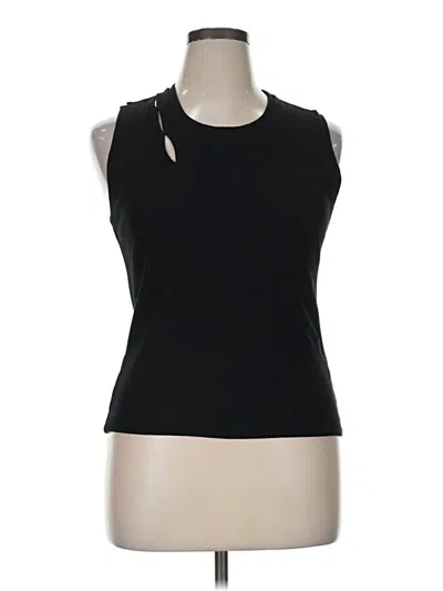Pre-owned Grey State Sleeveless Top Black Keyhole Neckline Tops