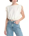Grey State Top In White