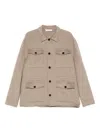 Greyed Buttoned Shirt Jacket In Neutral