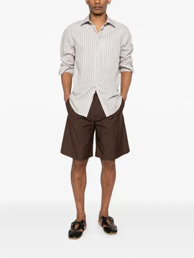 Greyed Drawstring-fastening Shorts In Brown