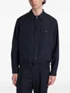 Greyed Elasticated-hem Jacket In Blue