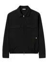 Greyed Flap Pocket Zip Jacket In Black