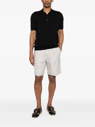 Greyed Short-sleeve Polo Shirt In Black
