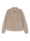 Greyed Zip-up Bomber Jacket In Neutral