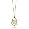 Greyewolfe Women's Gold / White Medium Teardrop Caged Pearl Necklace In Multi