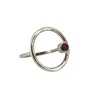 Greyewolfe Women's Silver / Red Sterling Silver Orbit Ring With Garnet In Multi