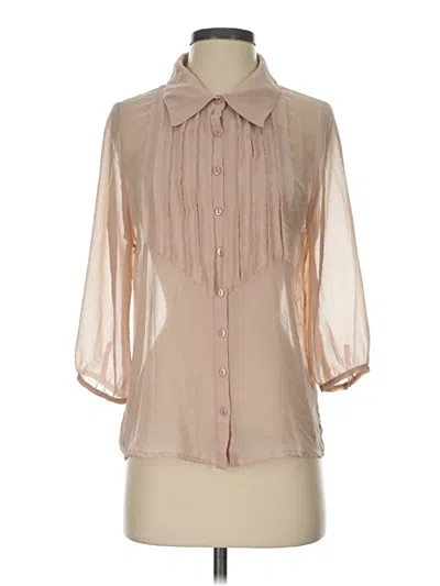 Pre-owned Greylin 3/4 Sleeve Blouse In Tan