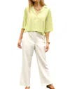 Greylin Alec High Waist Trouser In White In White