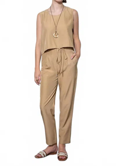 Greylin Alice Tie Belt Pants In Tan In Brown