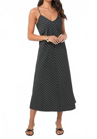 Greylin Amanda Midi Dress In Black/ivory