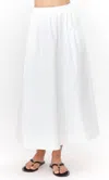 Greylin Ana Poplin A Line Midi Skirt In White