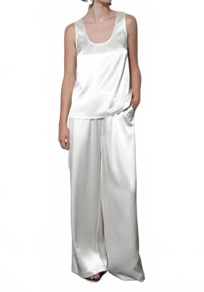 Greylin Ariana Easy Satin Sleeveless Top In Ivory In Silver