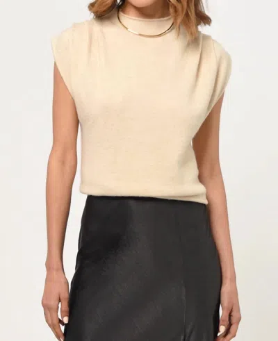 Greylin Arietta Sleeveless Funnel Top In Beige In Neutral