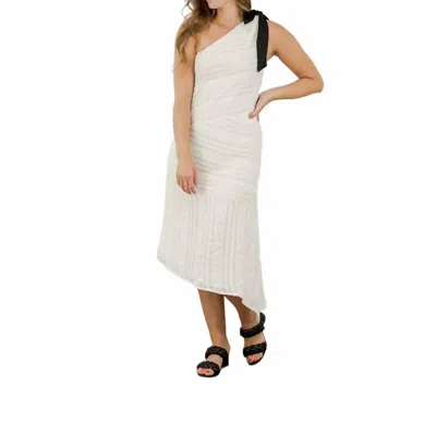 Greylin Asymmetrical One Shoulder Dress In Cream In White