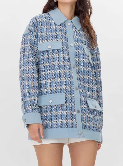 Greylin Bailey Tweed Jacket In Blue
