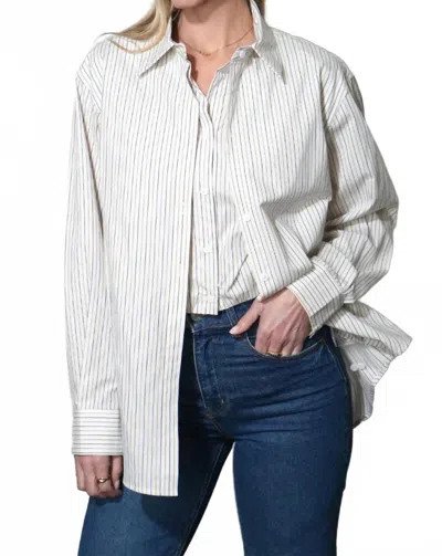 Greylin Beatrix Twofer Stripe Oversized Shirt In White