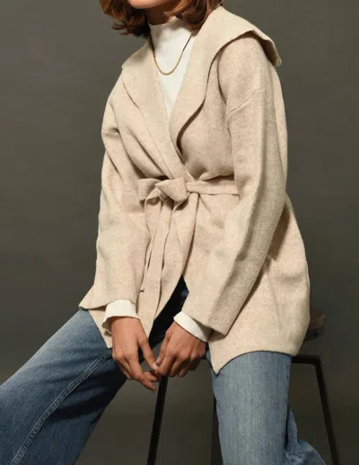 Greylin Belted Cardigan In Oatmeal In Beige