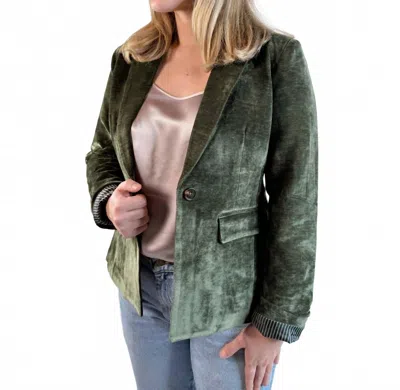 Greylin Bentley Brushed Velvet Blazer In Green