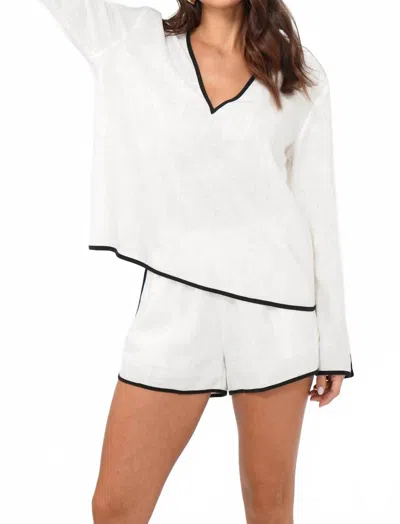 Greylin Beverly Linen Shirt In White