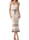 Greylin Brooklyn Crochet Midi Dress In Natural/black In Multi