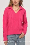 Greylin Cable Knit Sweater In Fuschia In Pink