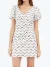 Greylin Cali Sequins Chevron Dress In Ivory In Multi