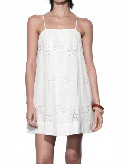 Greylin Daisy Embroidered Mini Dress In White In Multi
