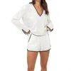 Greylin Day Circle Linen Top In White
