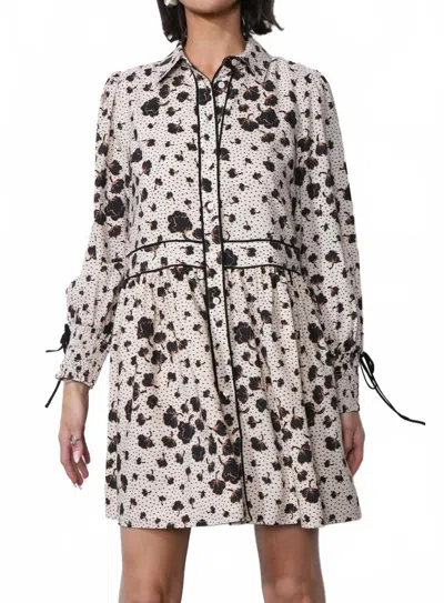 Greylin Elsa Button Down Dress In Ivory In Multi