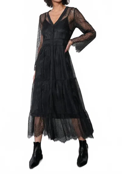 Greylin Emma Button Up Dress In Black