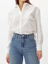 Greylin Eslee Poplin Drawstring Top In White