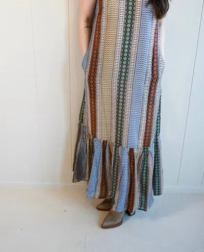 Greylin Evans Avenue Cross Back Midi Dress In Brown In Multi