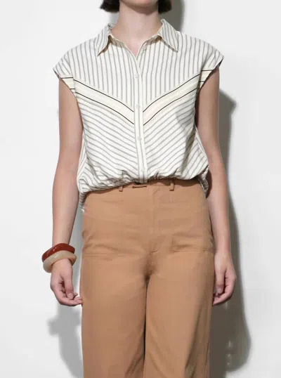Greylin Everly Dolman Stripe Shirt In Cream In Multi