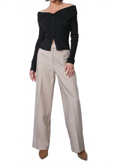 Greylin Fable Wide Leg Pants In Taupe In Gray