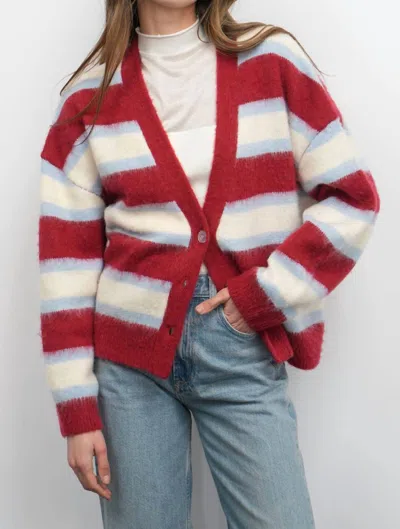 Greylin Fallon Cardigan In Red Combo In Multi
