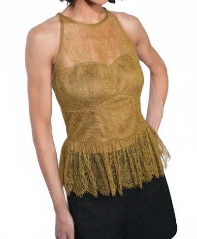 Greylin Flora Halter Top In Golden In Green