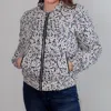 Greylin Floral Gracie Puff Sleeve Bomber Jacket In Purple