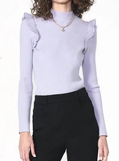 Greylin Freda Ruffle Knit Top In Lavender In Purple